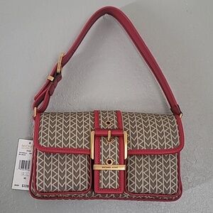 Michael Kors Colby Medium Logo  Shoulder Bag In Crimson Red